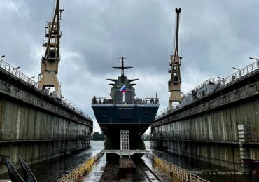 Военный корвет «Проворный» спустили на воду в Петербурге 